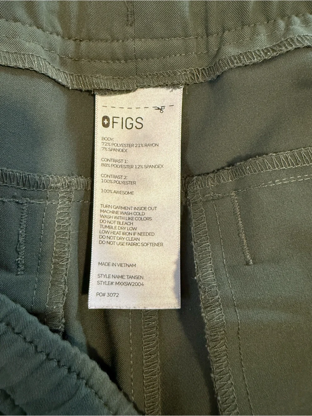 Figs Tansen Moss Green Jogger Pants